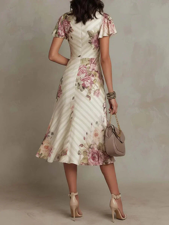 Alba | Robe Midi Élégante à Fleurs Froncée | Marque
