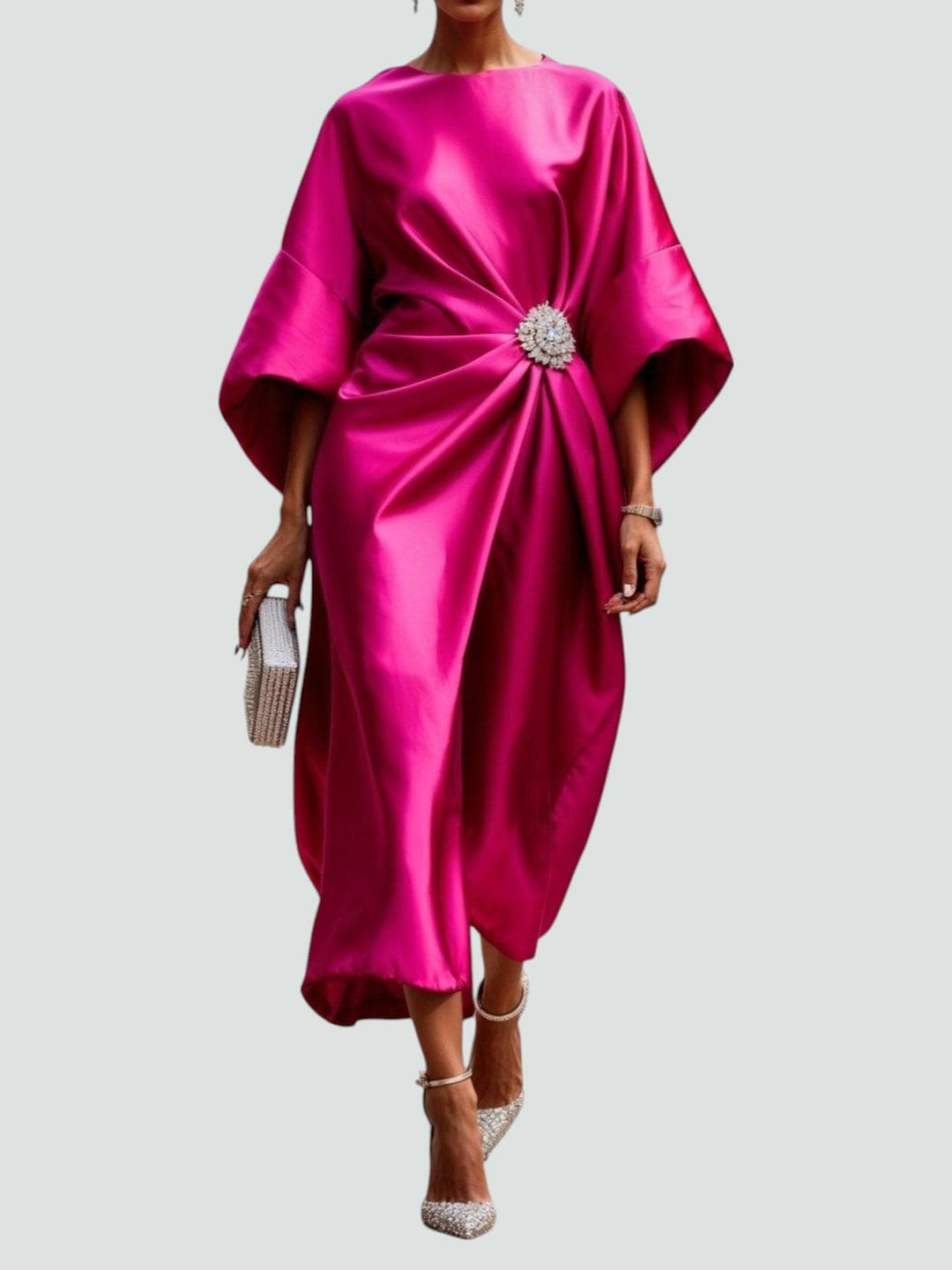 Lona™ Elegant Long Satin Dress | Gallery