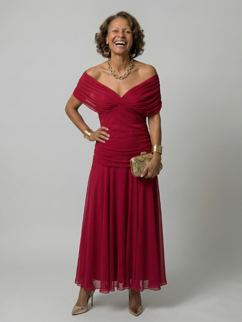Calen | Robe Midi Flottante Off-Shoulder | Style