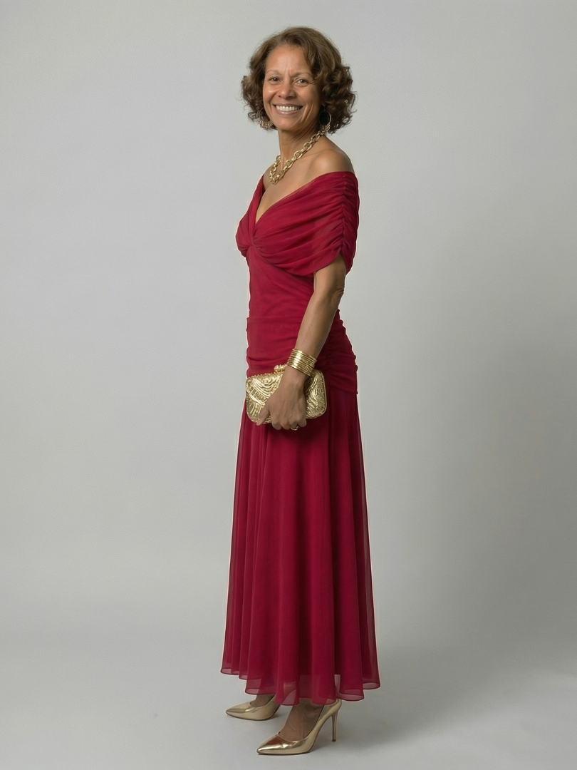 Calen | Robe Midi Flottante Off-Shoulder | Style