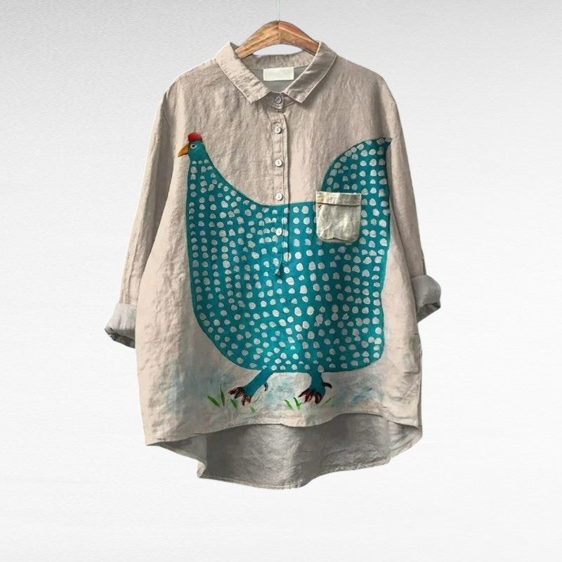 MOREAU LYON | BLOUSE POULE ARTISTIQUE POUR FEMMES | Luxe