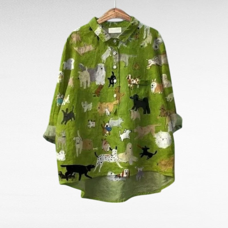 MOREAU LYON | BLOUSE IMPRIMÉ ANIMAUX POUR FEMMES | Classique