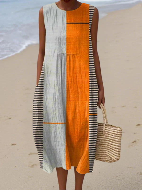 Maya | Vestido Estampado de Verano Sin Mangas | Workshop