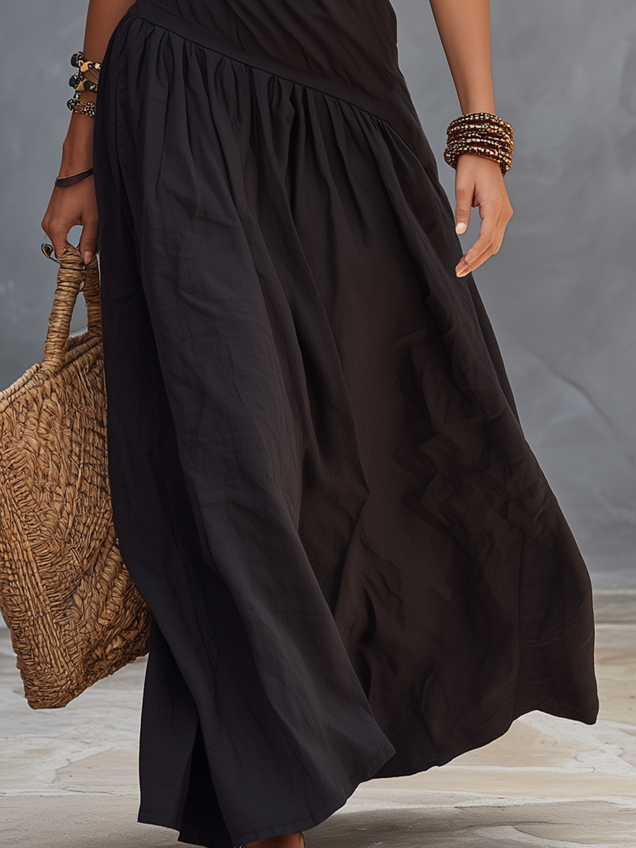 SELENA | Robe Maxi Monospalla Noire | Marque