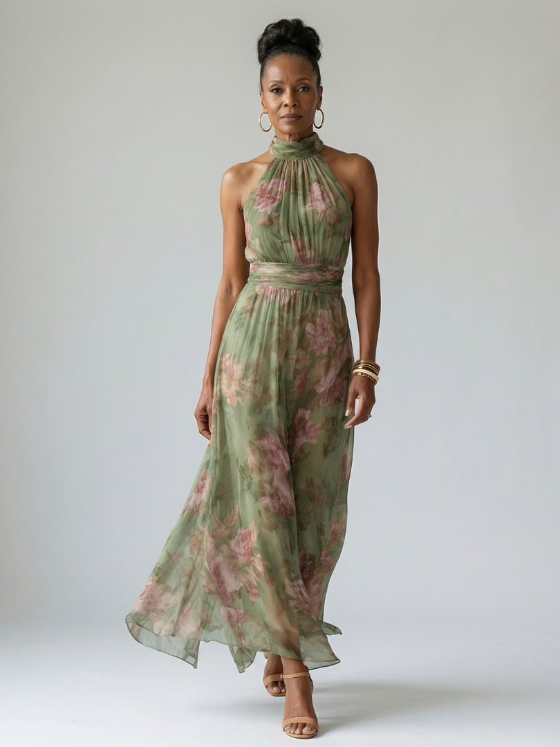 Mirelle | Gathered Halter Midi Dress | Boutique