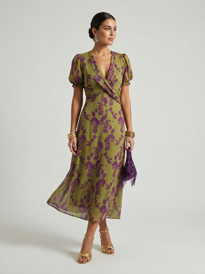 Virel | Robe Midi Florale Détendue | Édition