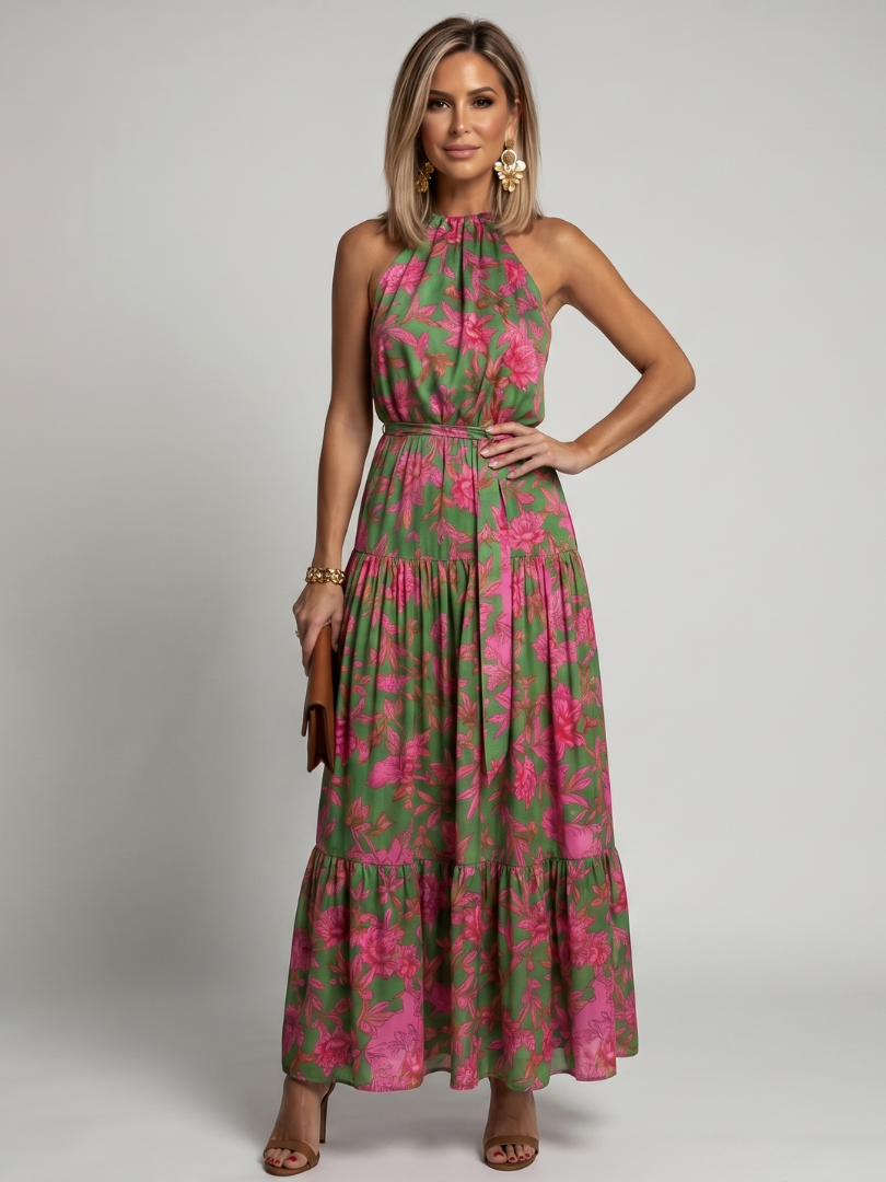 Rowen | Draped Halter Midi Dress | Label