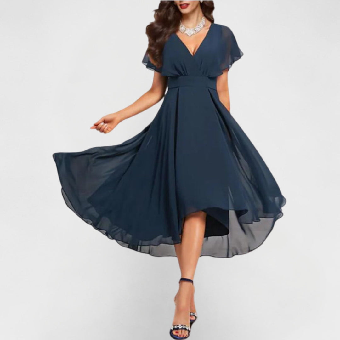 Robe Maxi à Col V Flottante Clarissa™ | Série