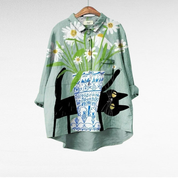 MOREAU LYON | BLOUSE CHAT FLEURI POUR FEMMES | Design