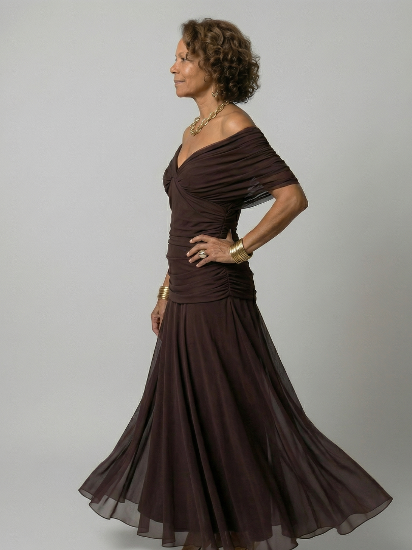 Calen | Robe Midi Flottante Off-Shoulder | Style