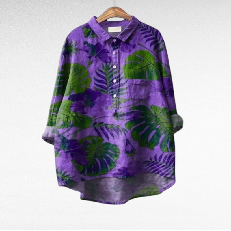 MOREAU LYON | BLOUSE FEUILLES TROPICALES POUR FEMMES | Atelier