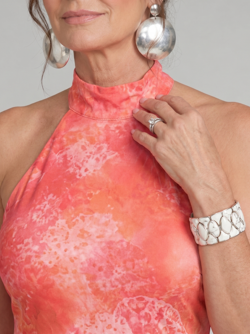 Coraline | Halter Neck Printed Pattern Maxi Dress | Luxe