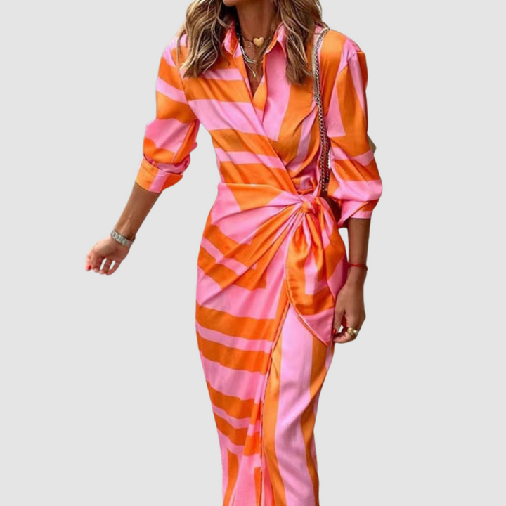 Robe Rayée Élégante Cecilia™ | Édition