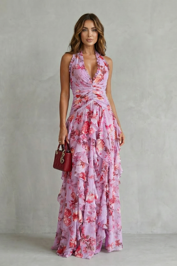 Bella | Vestido largo con cuello halter | Co