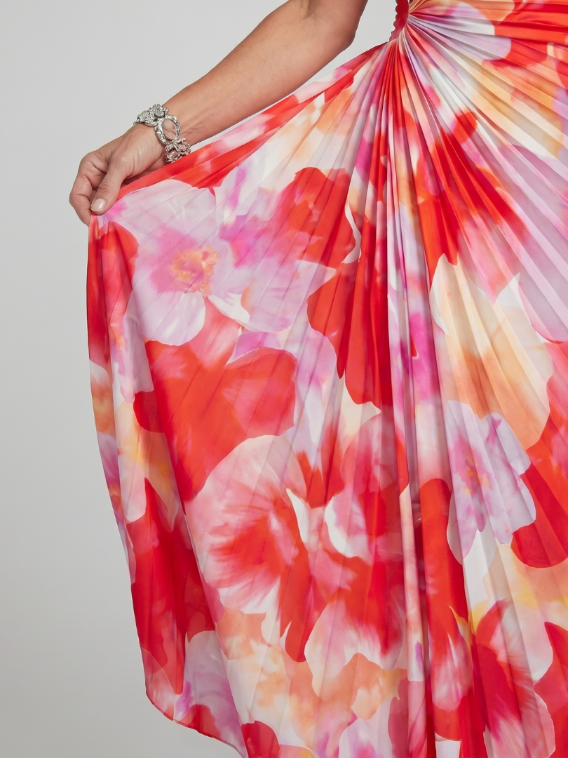 Taya | Robe Midi à Corsage Plissé à Une Épaule | Atelier