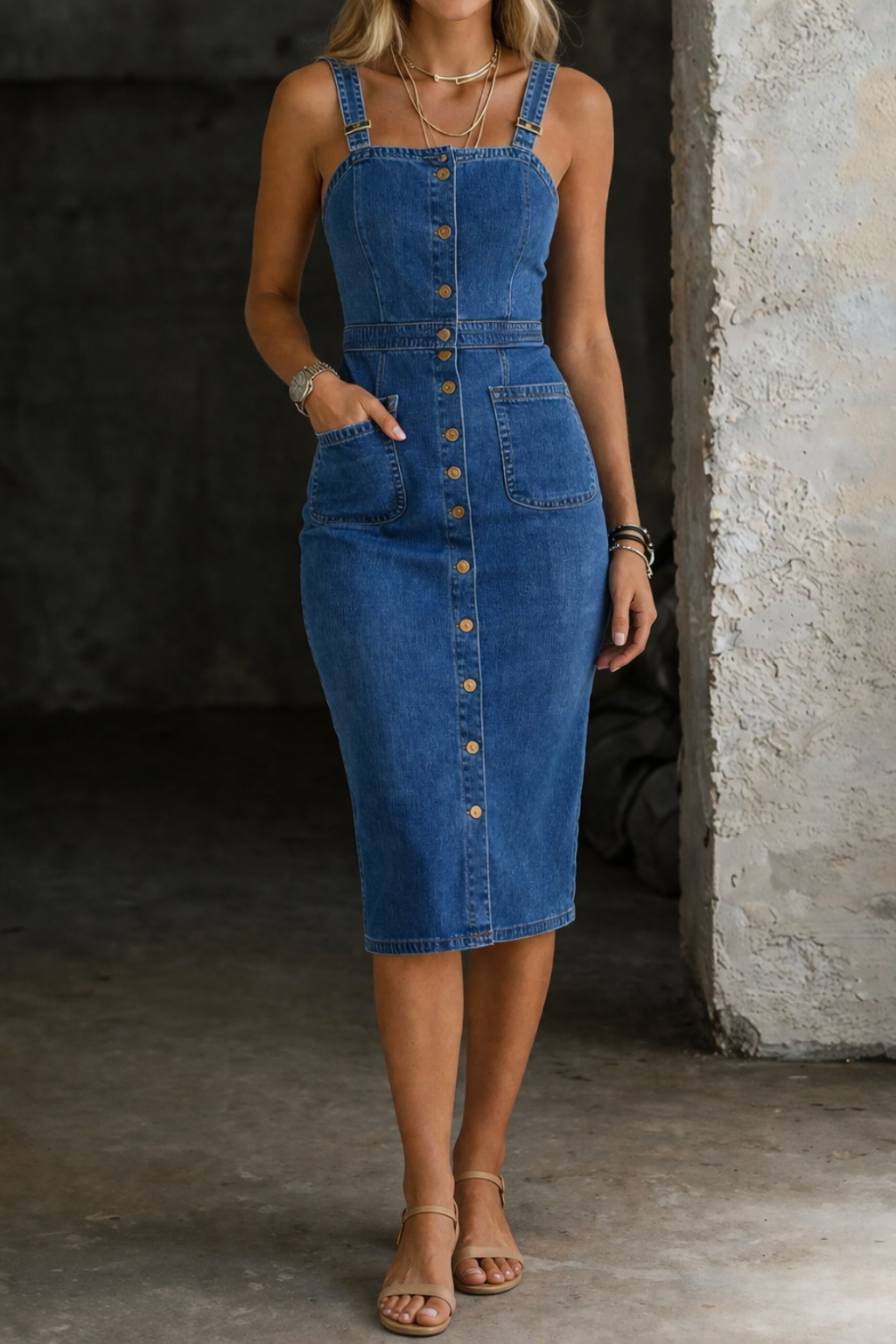 Indira | Button-Up Denim Dress | Style