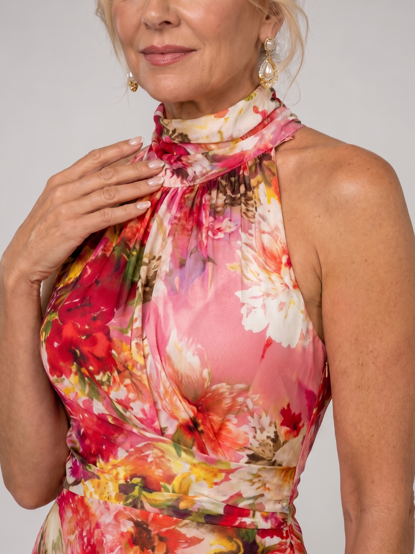 Elisabetta | Halter Neck Floral Print Maxi Dress | Workshop