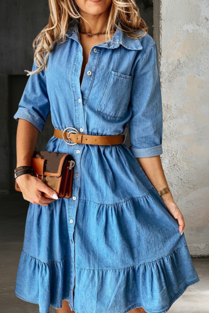 Barbara | Casual Elegant Denim Dress | Atelier