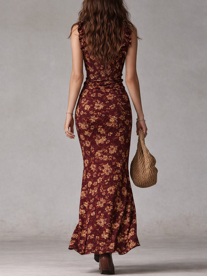 Maya | Robe maxi boho à manches volantes