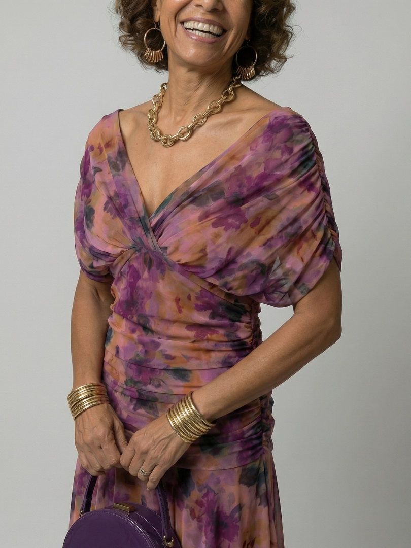 Calen | Robe Midi Flottante Off-Shoulder | Style