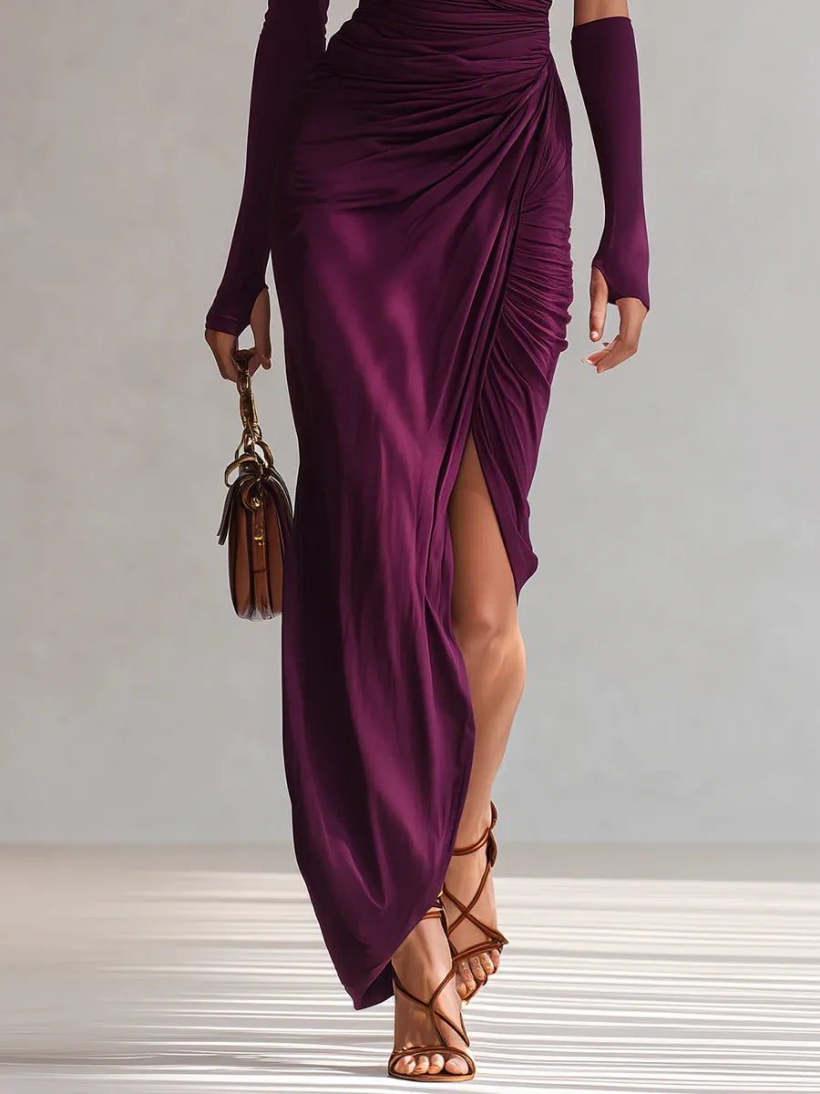Rhianna™ Robe Maxi Élégante + Manches | Collection