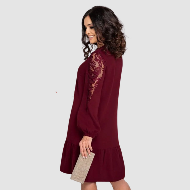 Mina™ Elegant Lace Sleeve Midi Dress | Craft