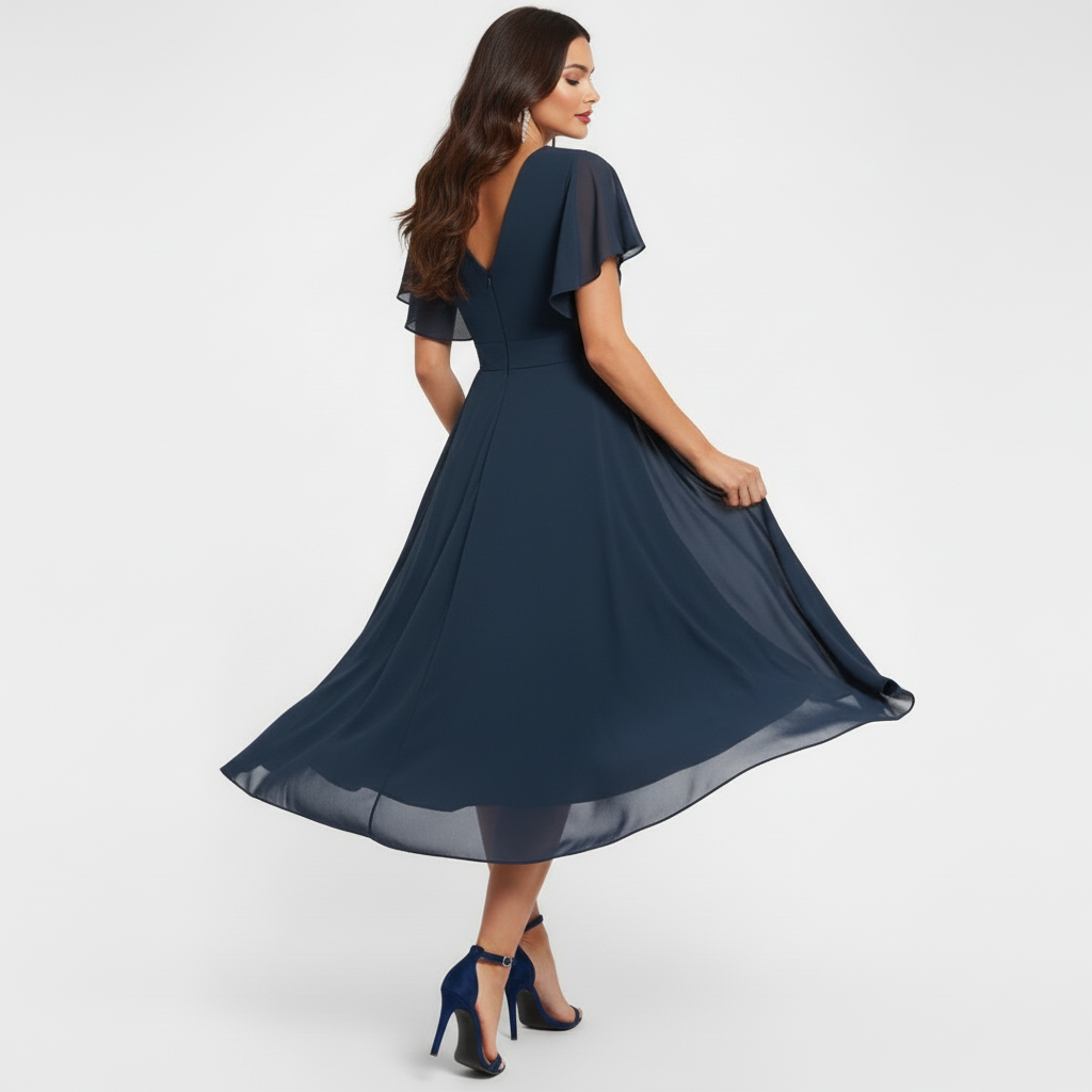 Robe Maxi à Col V Flottante Clarissa™ | Série