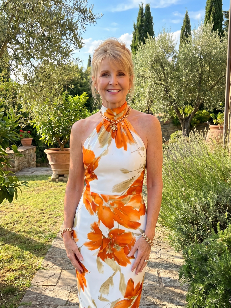 Zinnara | Robe Midi Imprimée Fleurie à Col Halter | Exclusif