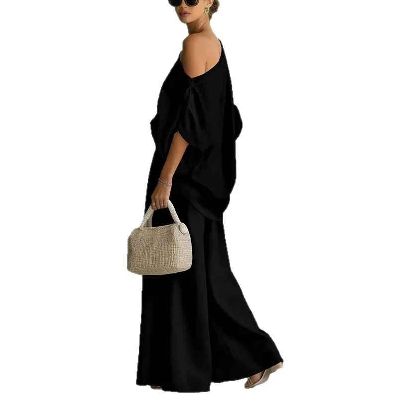 Lisa | Soft Off-Shoulder Top and Tapered Pants Set | Boutique
