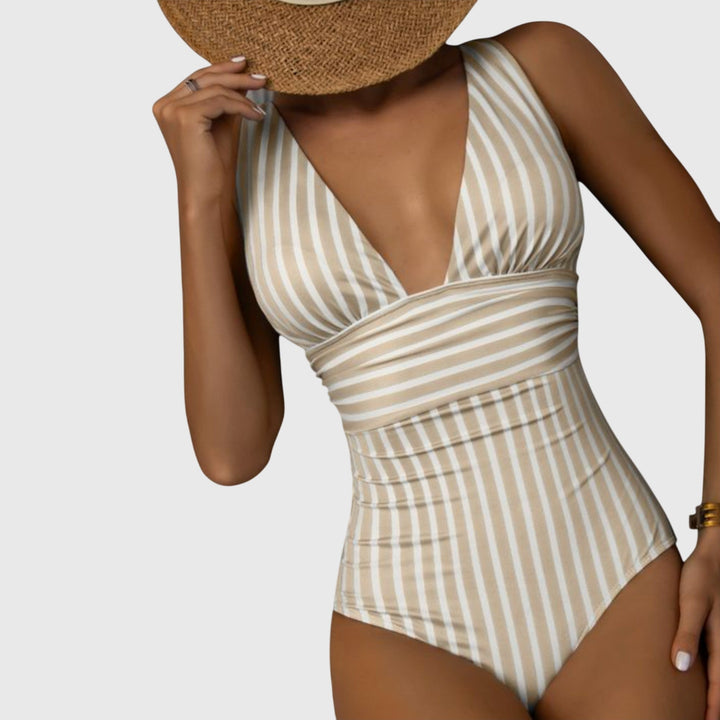 Edith | Maillot de bain une pièce à rayures avec soutien