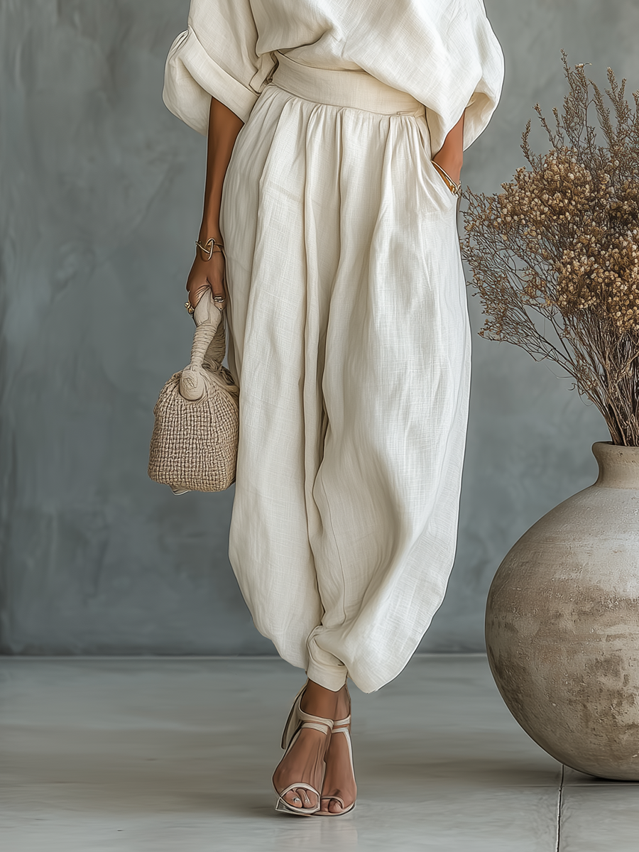 Lisa | Soft Off-Shoulder Top and Tapered Pants Set | Boutique