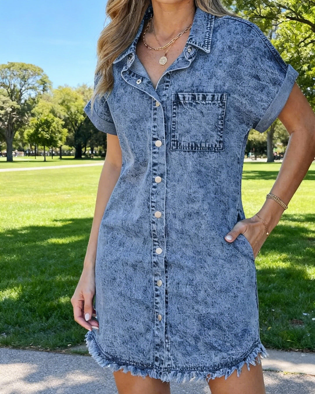 Kaelia | Robe Chemise en Denim