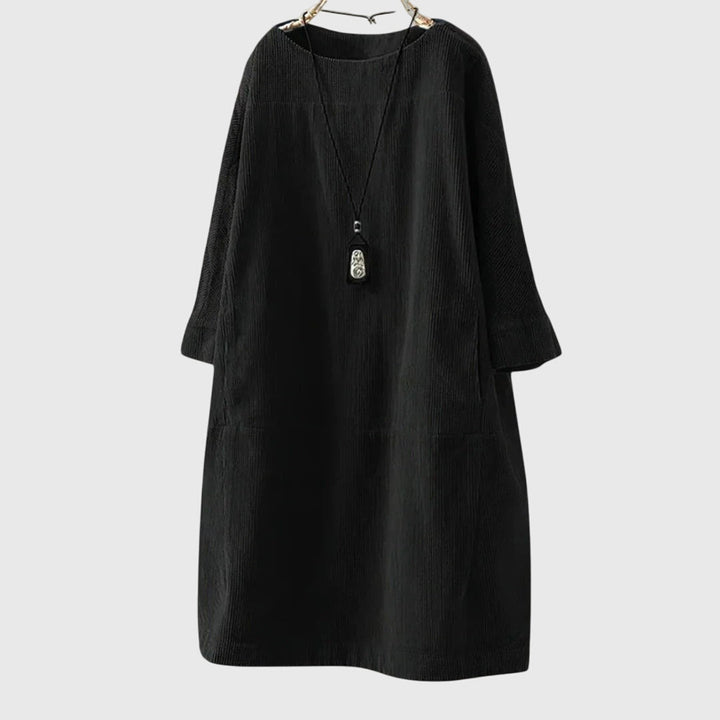Marguerite | Robe Midi en Velours Côtelé Détendue