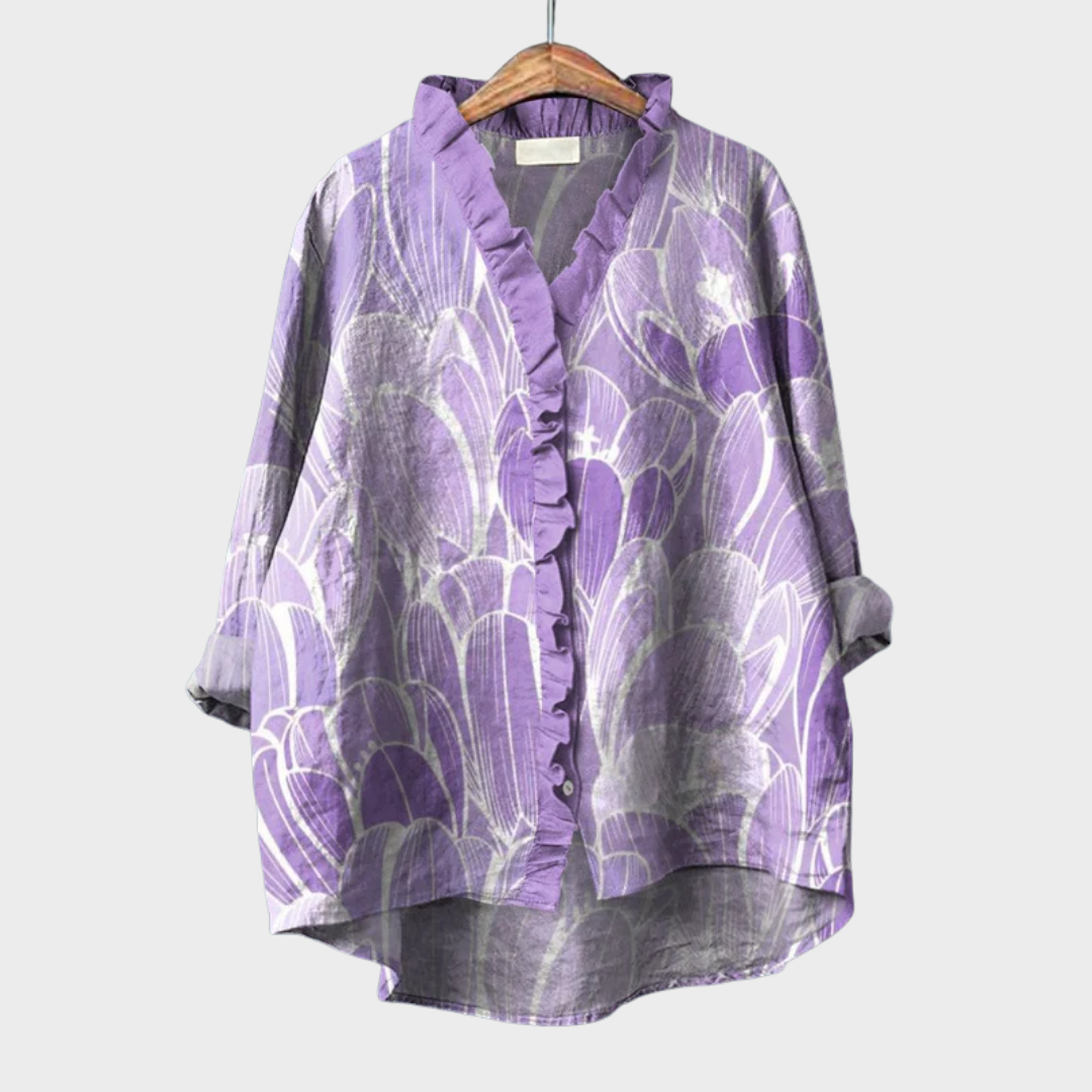 MOREAU LYON | BLOUSE FLORALE VIOLETTE POUR FEMMES | Original