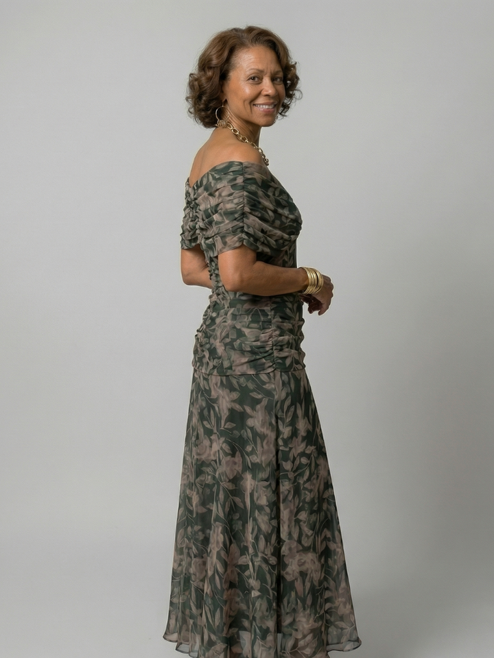 Calen | Off Shoulder Flow Midi Dress | Style