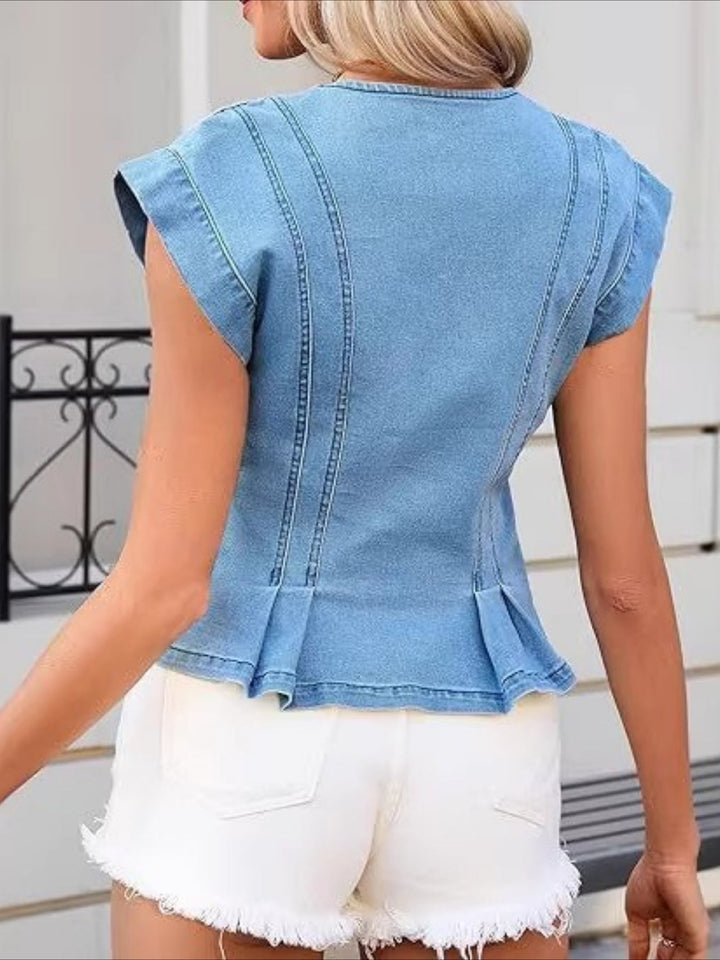 Viera | Top en Denim Col V