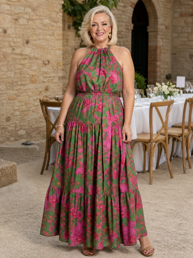Rowen | Draped Halter Midi Dress | Label