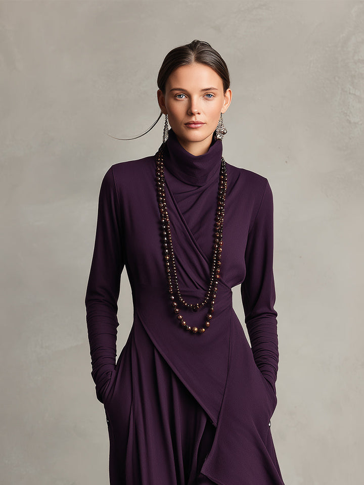Natalia | Robe Maxi Tricot Asymétrique