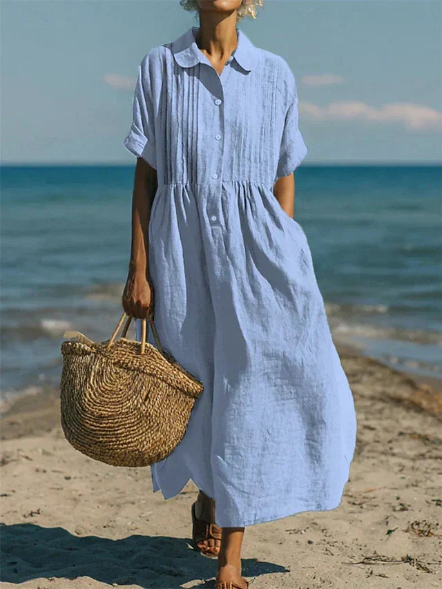 Alice | Robe Chemise en Coton à Boutons