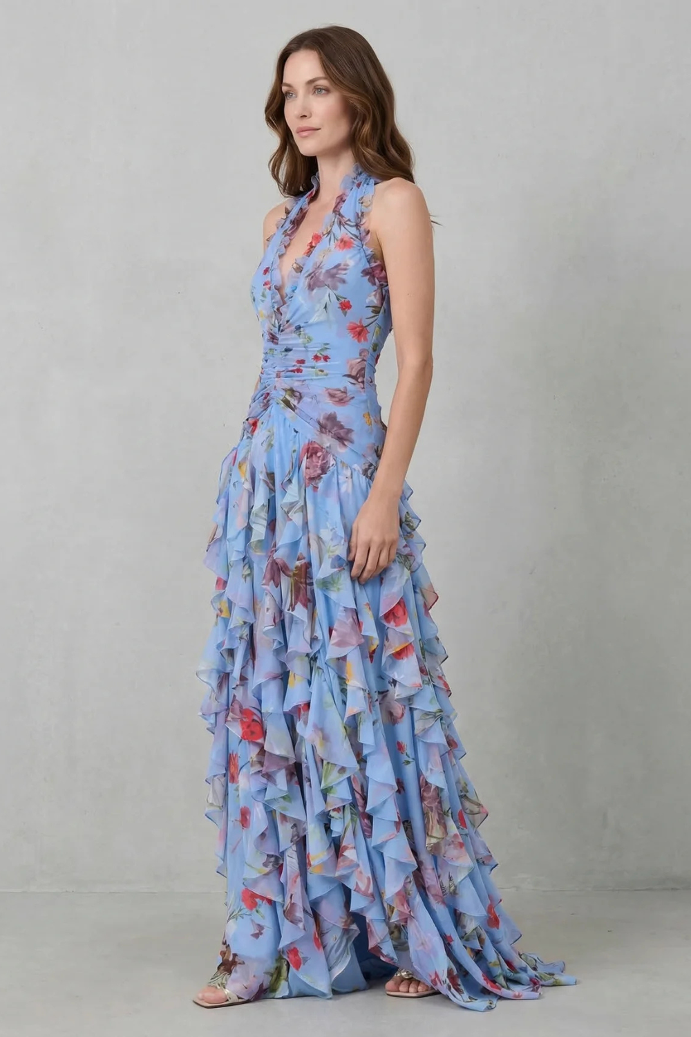 Bella | Vestido largo con cuello halter | Co