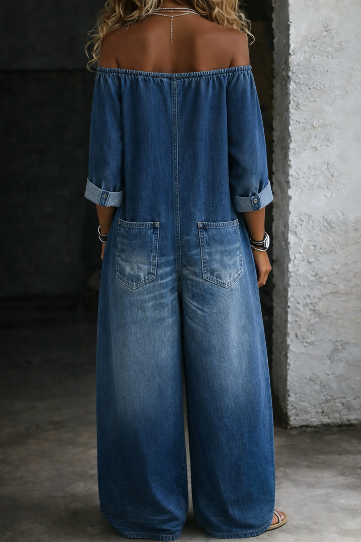 Elena | Off Shoulder Long Sleeve Jumpsuit | Edition