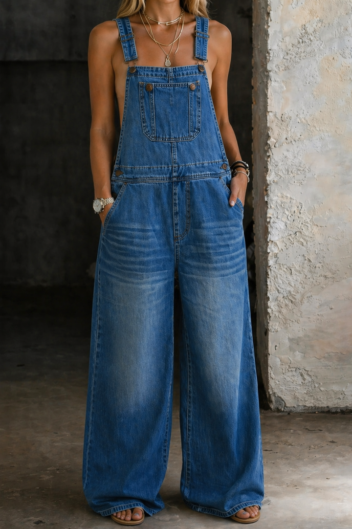 Harper | Elastic Waist Denim Jumpsuit | Label