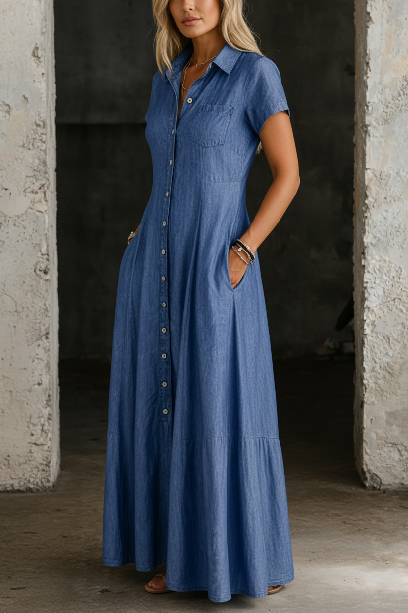 Eliza | Long Denim Dress | Workshop