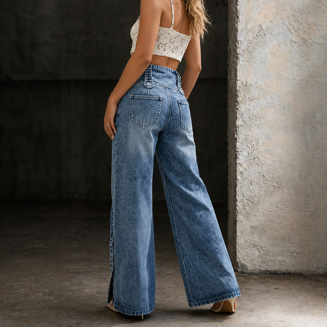 Mia | Jeans taille haute fendus
