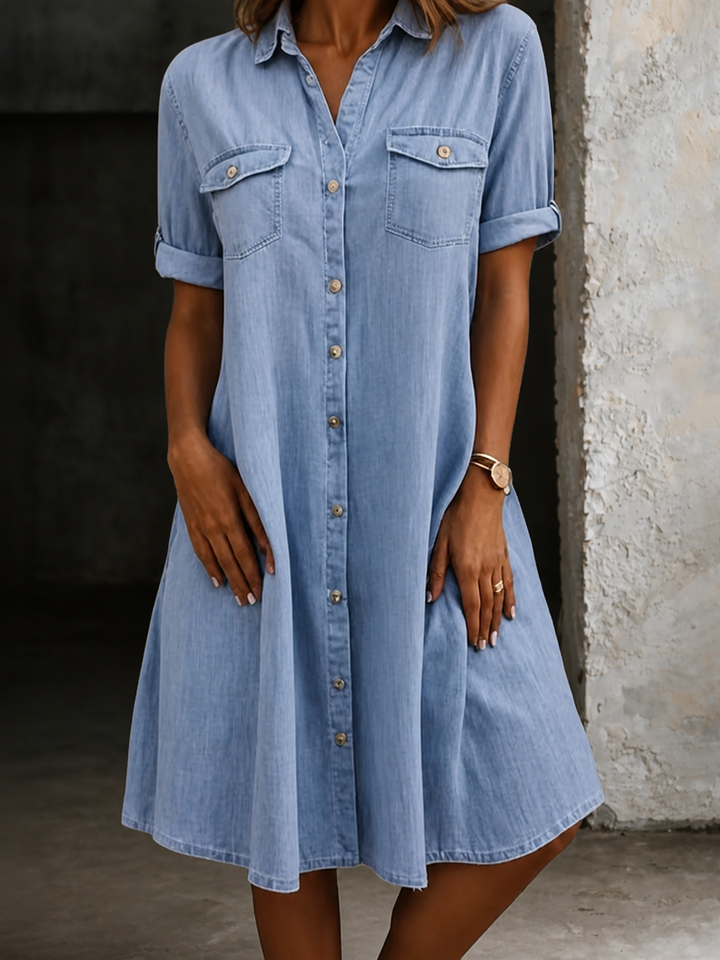 Patricia | Casual Denim Style Midi Dress | Collection