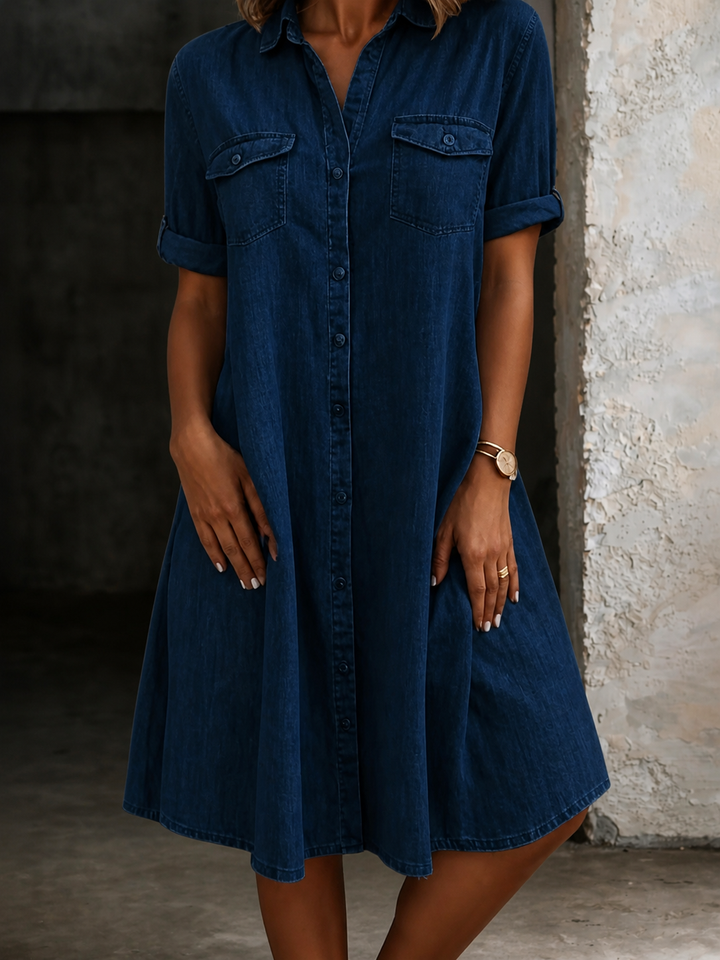 Patricia | Casual Denim Style Midi Dress | Collection