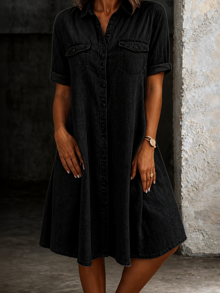 Patricia | Casual Denim Style Midi Dress | Collection