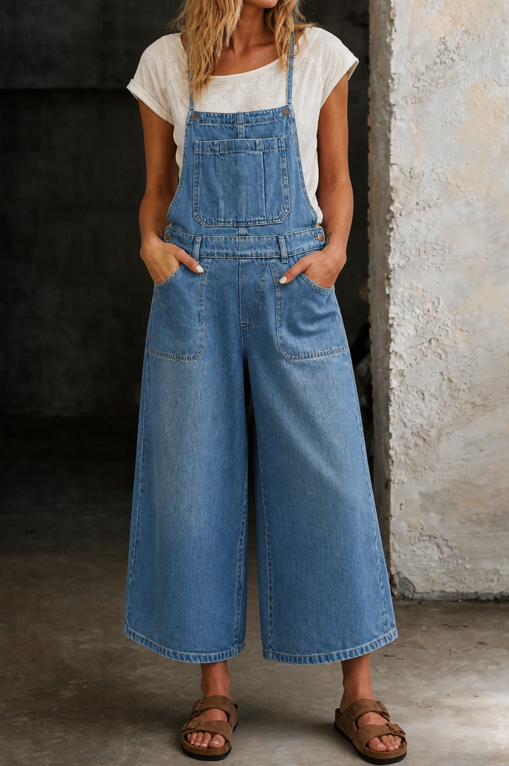 Elizabeth | Wide Leg Suspender Jumpsuit | Gallery
