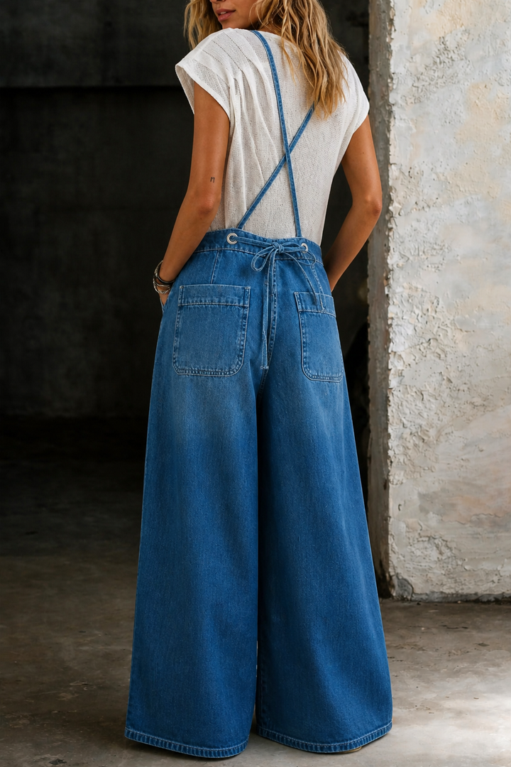Elizabeth | Wide Leg Suspender Jumpsuit | Gallery