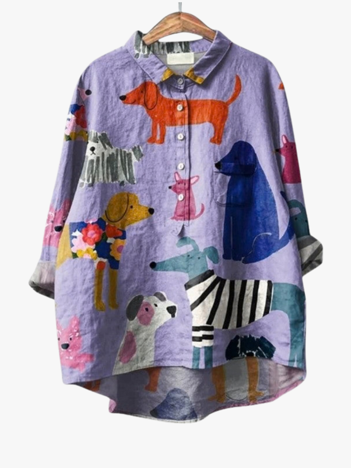 MOREAU LYON | BLOUSE MOTIFS CHIENS POUR FEMMES | Artisan